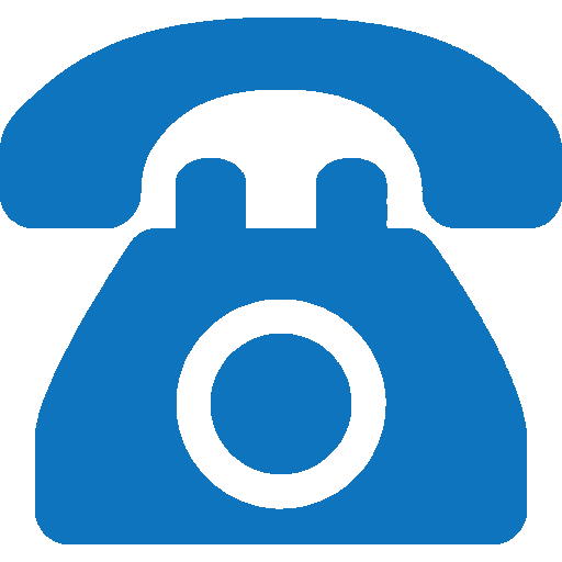 logo telephone bleu et fond blanc